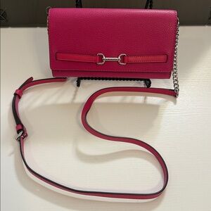 Michael Kors Dragonfruit Women's Leather Wallet on chain